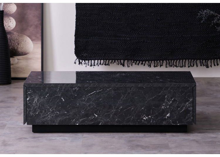 一生紀 センターテーブル 幅105 大理石調 STAN 大容量収納付き 引き出し2杯 ローテーブル マーブル調 ストーン柄 韓国インテリア 白 モノトーン モダン おしゃれ ISSEIKI(代引不可)