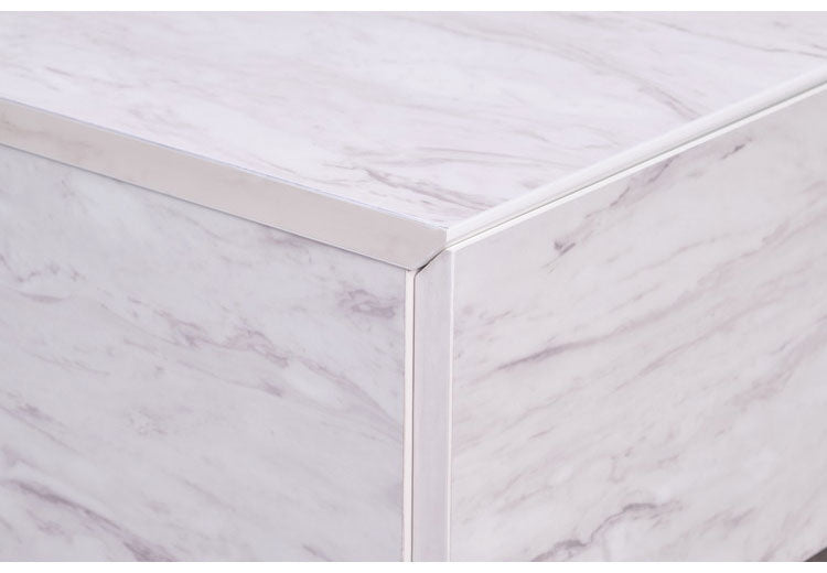 一生紀 センターテーブル 幅105 大理石調 STAN 大容量収納付き 引き出し2杯 ローテーブル マーブル調 ストーン柄 韓国インテリア 白 モノトーン モダン おしゃれ ISSEIKI(代引不可)