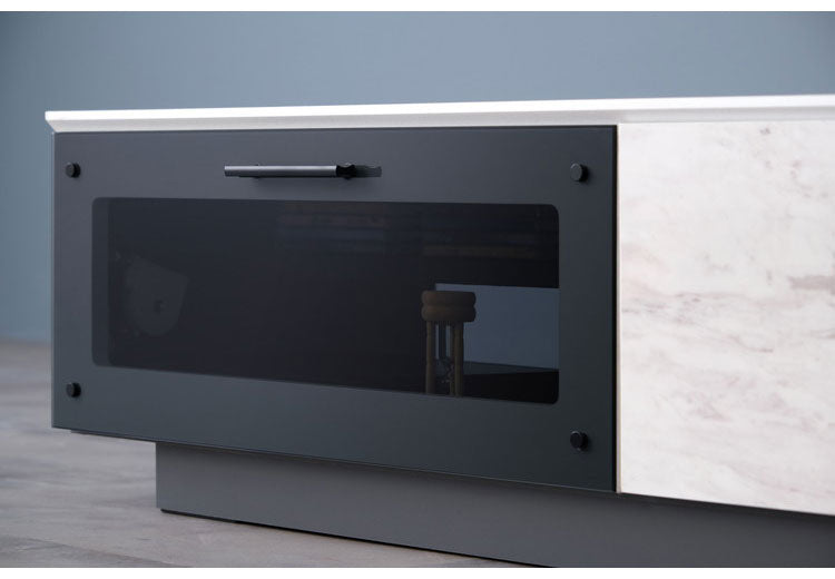 一生紀 テレビ台 幅180 完成品 大理石調 TAPIOS モノトーン ホワイト ブラック 白 黒 テレビボード ローボード TV台 TVボード マーブル調 ストーン柄 韓国インテリア モダン おしゃれ ISSEIKI(代引不可)