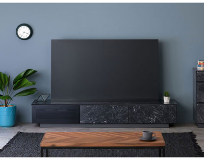 一生紀 テレビ台 幅180 完成品 大理石調 TAPIOS モノトーン ホワイト ブラック 白 黒 テレビボード ローボード TV台 TVボード マーブル調 ストーン柄 韓国インテリア モダン おしゃれ ISSEIKI(代引不可)