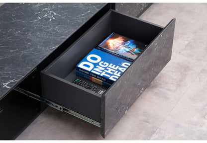 一生紀 テレビ台 幅180 完成品 大理石調 TAPIOS モノトーン ホワイト ブラック 白 黒 テレビボード ローボード TV台 TVボード マーブル調 ストーン柄 韓国インテリア モダン おしゃれ ISSEIKI(代引不可)