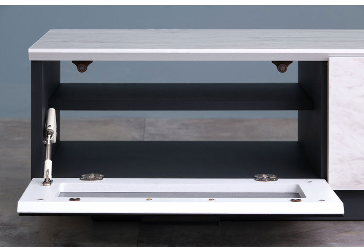 一生紀 テレビ台 幅150 完成品 大理石調 TAPIOS モノトーン ホワイト ブラック 白 黒 テレビボード ローボード TV台 TVボード マーブル調 ストーン柄 韓国インテリア モダン おしゃれ ISSEIKI(代引不可)