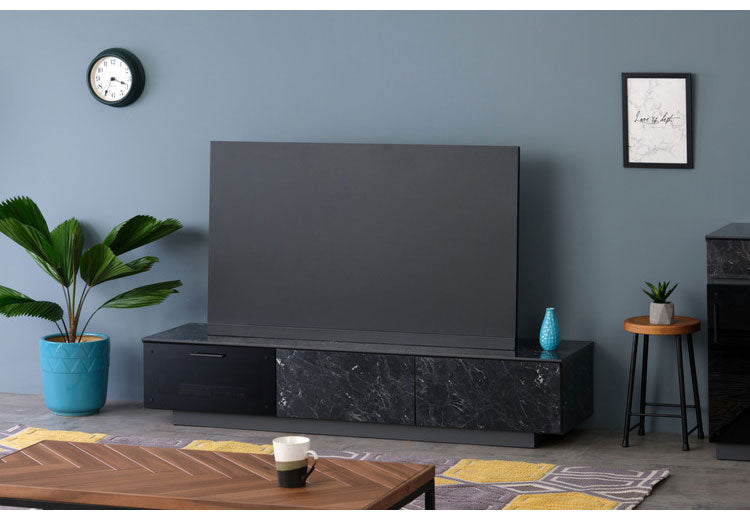 一生紀 テレビ台 幅150 完成品 大理石調 TAPIOS モノトーン ホワイト ブラック 白 黒 テレビボード ローボード TV台 TVボード マーブル調 ストーン柄 韓国インテリア モダン おしゃれ ISSEIKI(代引不可)