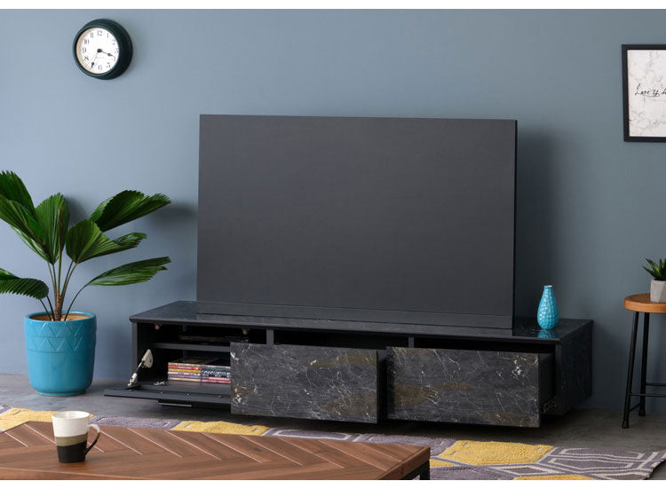 一生紀 テレビ台 幅150 完成品 大理石調 TAPIOS モノトーン ホワイト ブラック 白 黒 テレビボード ローボード TV台 TVボード マーブル調 ストーン柄 韓国インテリア モダン おしゃれ ISSEIKI(代引不可)