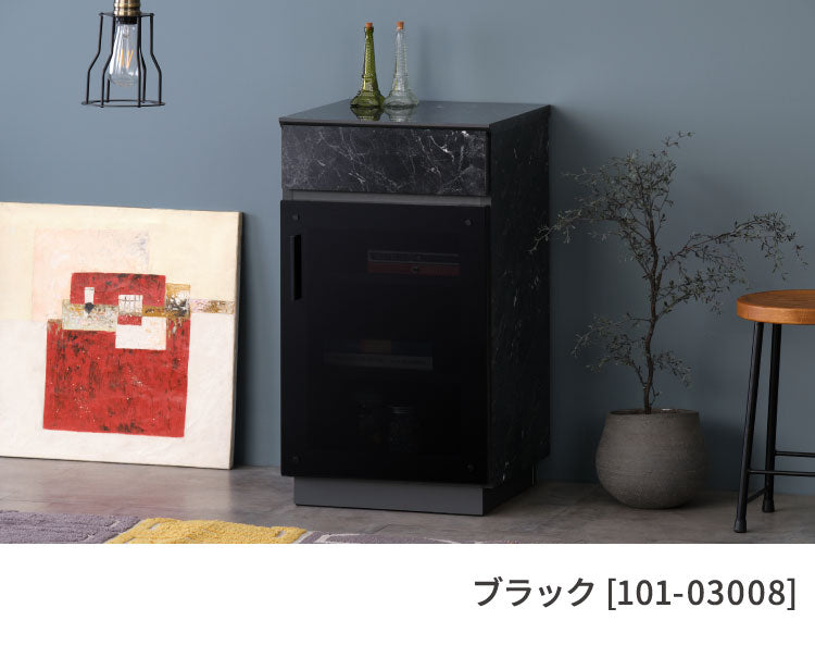 一生紀 キャビネット 幅40 完成品 大理石調 TAPIOS モノトーン ホワイト ブラック 白 黒 ガラス扉 収納棚 モデム収納 ルーターラック マーブル調 ストーン柄 韓国インテリア モダン おしゃれ ISSEIKI(代引不可)