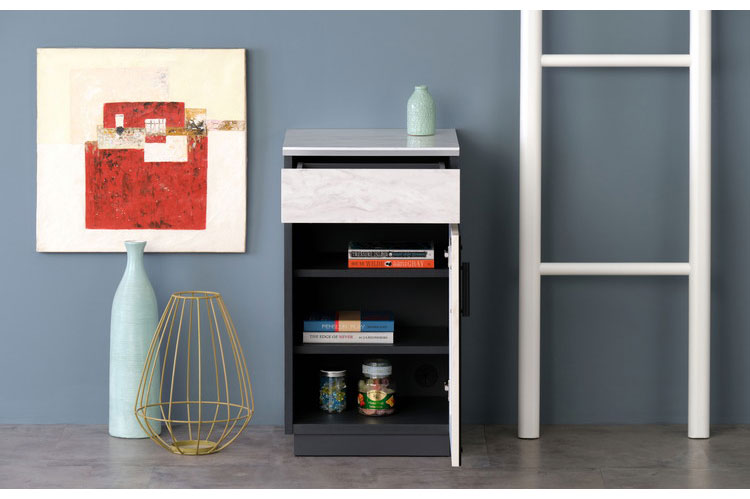 一生紀 キャビネット 幅40 完成品 大理石調 TAPIOS モノトーン ホワイト ブラック 白 黒 ガラス扉 収納棚 モデム収納 ルーターラック マーブル調 ストーン柄 韓国インテリア モダン おしゃれ ISSEIKI(代引不可)