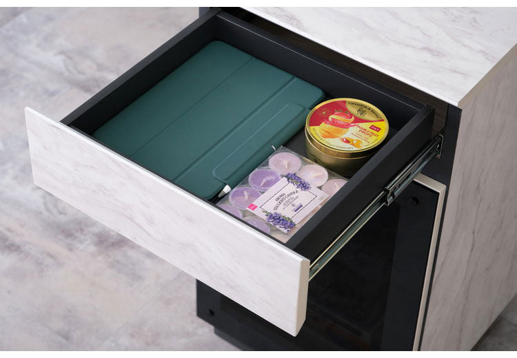 一生紀 キャビネット 幅40 完成品 大理石調 TAPIOS モノトーン ホワイト ブラック 白 黒 ガラス扉 収納棚 モデム収納 ルーターラック マーブル調 ストーン柄 韓国インテリア モダン おしゃれ ISSEIKI(代引不可)