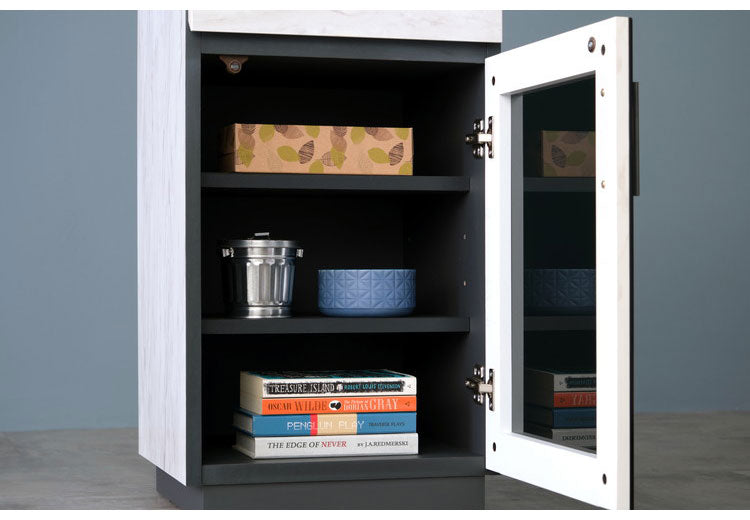 一生紀 キャビネット 幅40 完成品 大理石調 TAPIOS モノトーン ホワイト ブラック 白 黒 ガラス扉 収納棚 モデム収納 ルーターラック マーブル調 ストーン柄 韓国インテリア モダン おしゃれ ISSEIKI(代引不可)