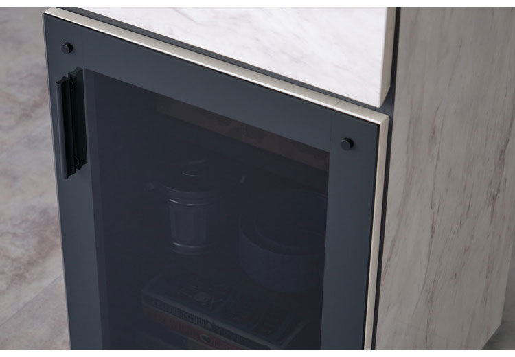 一生紀 キャビネット 幅40 完成品 大理石調 TAPIOS モノトーン ホワイト ブラック 白 黒 ガラス扉 収納棚 モデム収納 ルーターラック マーブル調 ストーン柄 韓国インテリア モダン おしゃれ ISSEIKI(代引不可)