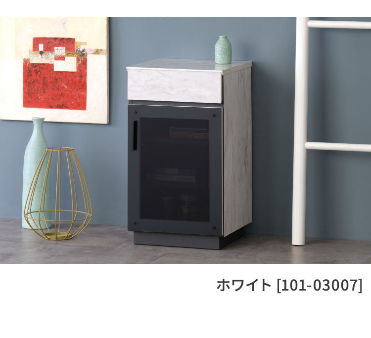 一生紀 キャビネット 幅40 完成品 大理石調 TAPIOS モノトーン ホワイト ブラック 白 黒 ガラス扉 収納棚 モデム収納 ルーターラック マーブル調 ストーン柄 韓国インテリア モダン おしゃれ ISSEIKI(代引不可)