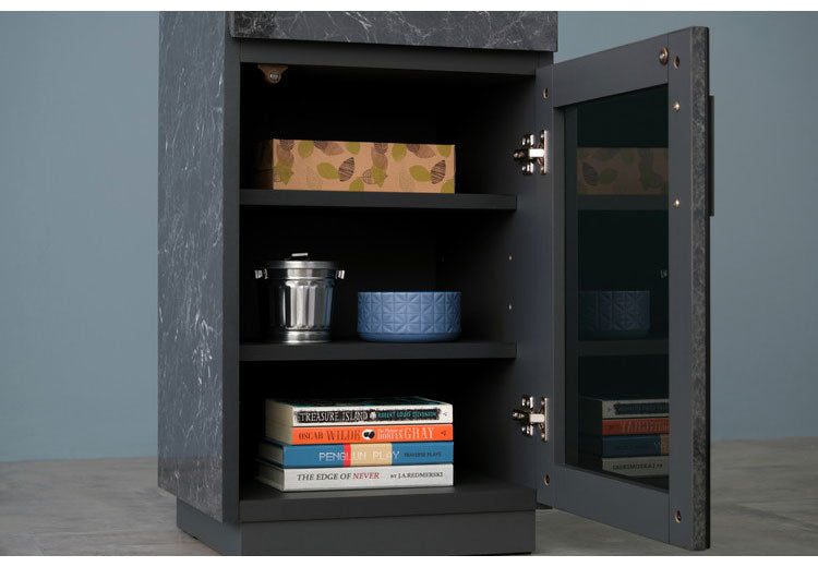 一生紀 キャビネット 幅40 完成品 大理石調 TAPIOS モノトーン ホワイト ブラック 白 黒 ガラス扉 収納棚 モデム収納 ルーターラック マーブル調 ストーン柄 韓国インテリア モダン おしゃれ ISSEIKI(代引不可)