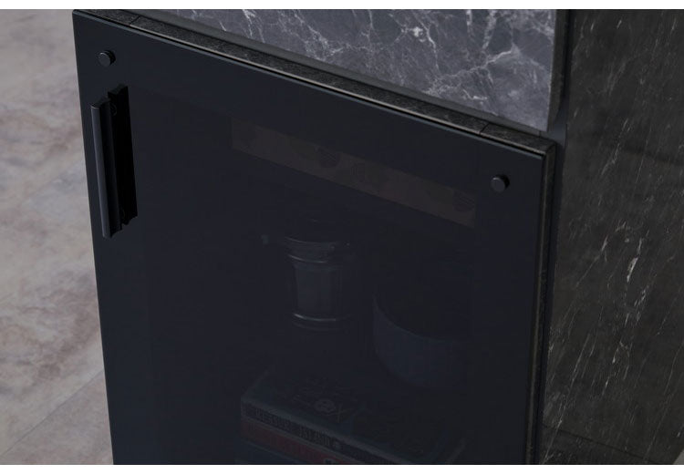 一生紀 キャビネット 幅40 完成品 大理石調 TAPIOS モノトーン ホワイト ブラック 白 黒 ガラス扉 収納棚 モデム収納 ルーターラック マーブル調 ストーン柄 韓国インテリア モダン おしゃれ ISSEIKI(代引不可)