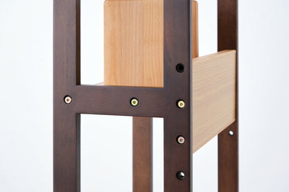 一生紀 本棚 ツートン 幅45cm シェルフ アルダー無垢材 木製 棚 単品 ラック オープンラック ブックスタンド付き スリム かわいい おしゃれ 北欧 ISSEIKI LIBER(代引不可)