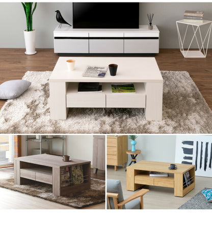 センターテーブル 完成品 大容量収納付き 幅100 ローテーブル 隠しキャスター 引出し 棚付き リビングテーブル コンクリート HORNET ホーネット ISSEIKI 一生紀(代引不可)