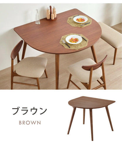 省スペース 半円ダイニングテーブル 幅120 北欧 ダイニング テーブル 壁付け 円形 半円テーブル 丸テーブル 楕円 2人用 3人用 食卓 カウンター 壁付けテーブル 天然木 木製 オーク材 おしゃれ(代引不可)