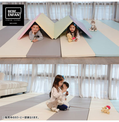 プレイマット 折りたたみ ベビーマット ノンスリップ 120×160×4cm 厚手 床暖房対応 寝返りマット 4段 赤ちゃん クッションマット お昼寝 出産祝い 韓国インテリア bebe enfant べべアンパン(代引不可)
