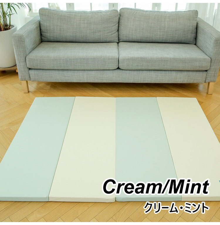プレイマット 折りたたみ ベビーマット ノンスリップ 140×200×4cm 厚手 床暖房対応 寝返りマット 4段 赤ちゃん クッションマット お昼寝 出産祝い 韓国インテリア bebe enfant べべアンパン(代引不可)