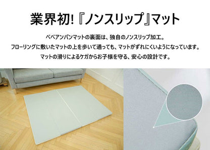2枚セット プレイマット 折りたたみ ベビーマット ノンスリップ 140×200×4cm 厚手 床暖房対応 寝返りマット 4段 赤ちゃん クッション お昼寝 出産祝い 韓国インテリア bebe enfant べべアンパン(代引不可)