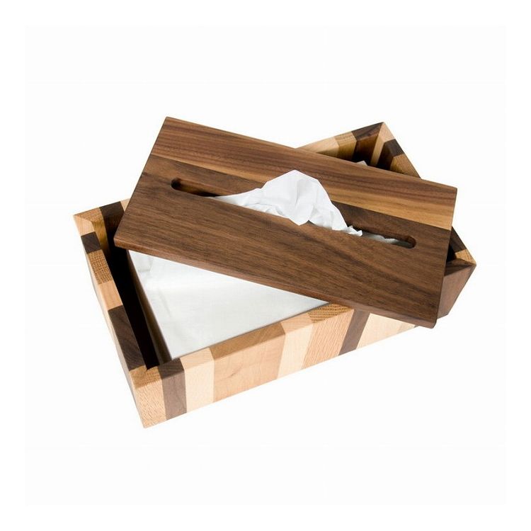 Latree(ラトレ) DENシリーズ 無垢のティッシュボックス 25×14cm モザイク オイル仕上げ 高級感 飛騨家具 株式会社HIDAKAGU