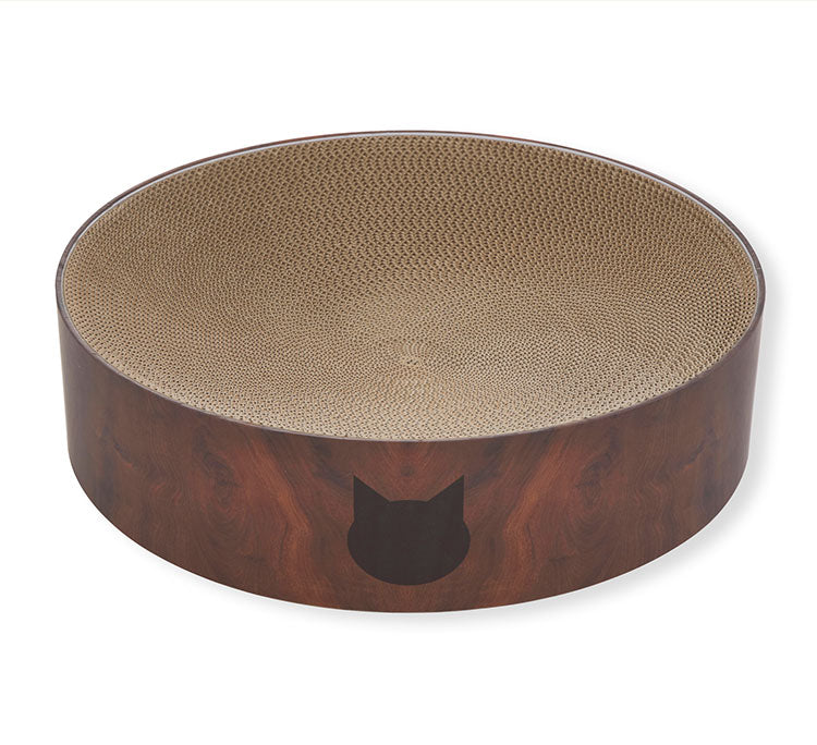 猫壱 バリバリボウル XL 猫柄 ダークブラウン ダンボール 丸型 ボウル 爪とぎボウル 爪とぎ 爪研ぎ 爪とぎ防止 猫用 猫用品 ねこ ネコ 据え置き ペット用 お手入れ