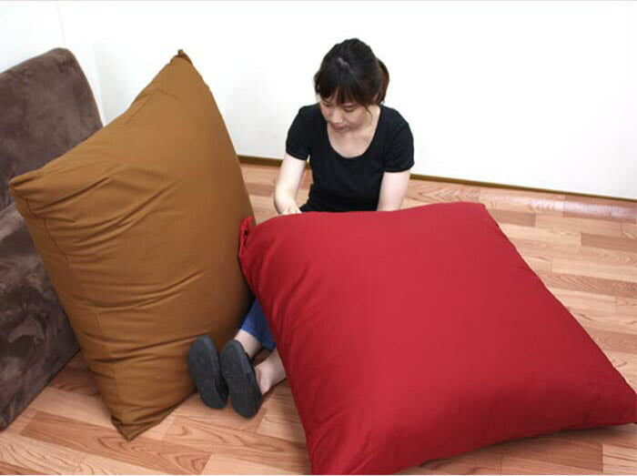 どでかクッション 90×90cm 日本製 無地 大きい 綿 洗える 中身 クッションカバー 国産 ジャンボ インテリア かわいい おしゃれ 北欧 リビング ダイニング 寝室 寝具 プレゼント ふわふわ カバー(代引不可)