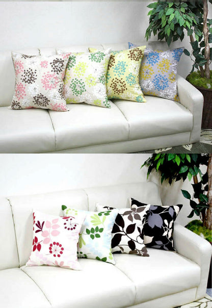 日本製 選べるプリントクッションカバー 35×35cm 洗える 小さめサイズ 北欧柄 カジュアル柄 シルエット フラワー 洗濯機で洗える おしゃれ かわいい インテリア モダン(代引不可)【メール便配送】