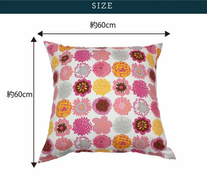日本製 選べるプリントクッションカバー 60×60cm 洗える 大きめ 北欧柄 カジュアル柄 シルエット フラワー 洗濯機で洗える 大きいクッションカバー おしゃれ かわいい インテリア モダン(代引不可)【メール便配送】