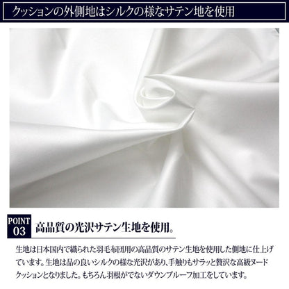 【機能クッションブランドandmore】ダウンクッション 45×45cm 中身 ヌードクッション ダウン フェザー 中材 羽毛 座布団 シート 背あて ヌードクッション ホワイトダック クッションカバー用(代引不可)