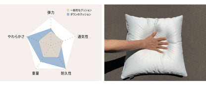 【機能クッションブランドandmore】ダウンクッション 60×60cm 中身 ヌードクッション ダウン フェザー 中材 羽毛 座布団 シート 背あて ヌードクッション ホワイトダック クッションカバー用(代引不可)