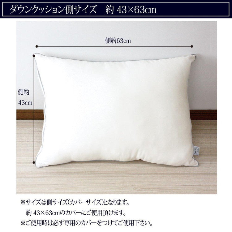 【機能クッションブランドandmore】ダウンクッション 43×63cm 中身 ヌードクッション ダウン フェザー 中材 羽毛 座布団 シート 背あて ヌードクッション ホワイトダック クッションカバー用(代引不可)