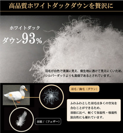 2枚合わせ羽毛布団 キング ロング 日本製 オールシーズン使える ホワイトダックダウン 93% 掛け布団 掛布団 2枚合せ羽毛ふとん 350dp 冬用 暖かい あったか 立体キルト(代引不可)