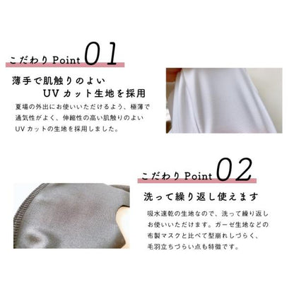 日本製 薄手 マスク UVカット フリーサイズ 通気性と伸縮性のよい3D立体マスク 夏用洗えるマスク ウイルス 花粉 ほこり(代引不可)【メール便（ゆうパケット）】