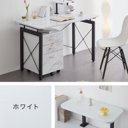 【5%OFF】パソコンデスク ワゴンセット 幅120cm 可動式ミニ鉄板付き 石目調 コンクリート調 スチール脚 書斎 学習デスクワークデスク コンパクト 省スペース パソコン机 学習机 PCデスク(代引不可)