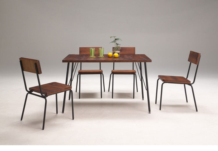 ダイニング 5点セット ダイニングチェア 4脚 ダイニングテーブル パイン材 スチール 天然木 おしゃれ 北欧 アンティーク調 木製 木目 新生活 一人暮らし 2人用 2人掛け(代引不可)