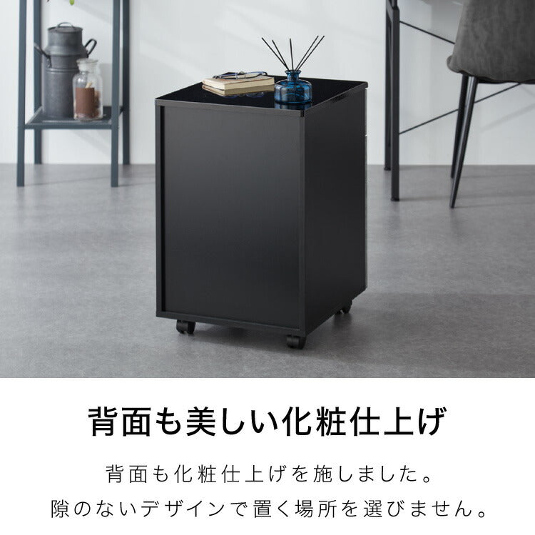 デスクワゴン 単品 3段 キャスター付き デスク下収納 石目調 コンクリート調 おしゃれ 北欧 モダン 高級感 一人暮らし サイドチェスト 収納ワゴン デスクチェスト デスクキャビネット(代引不可)