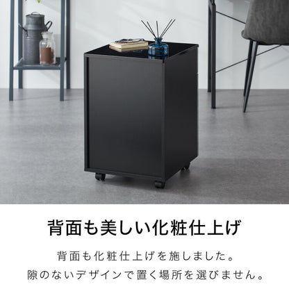 デスクワゴン 単品 3段 キャスター付き デスク下収納 石目調 コンクリート調 おしゃれ 北欧 モダン 高級感 一人暮らし サイドチェスト 収納ワゴン デスクチェスト デスクキャビネット(代引不可)