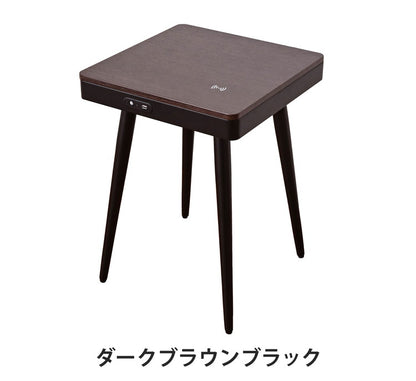 スピーカーテーブル 幅40cm Bluetooth接続スピーカー ワイヤレス充電機能 USBポート1口付き 誘導灯付き サイドテーブル 組み立て式 ソナーレ(代引不可)
