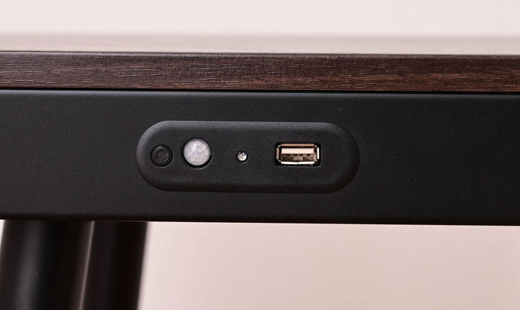 スピーカーテーブル 幅40cm Bluetooth接続スピーカー ワイヤレス充電機能 USBポート1口付き 誘導灯付き サイドテーブル 組み立て式 ソナーレ(代引不可)