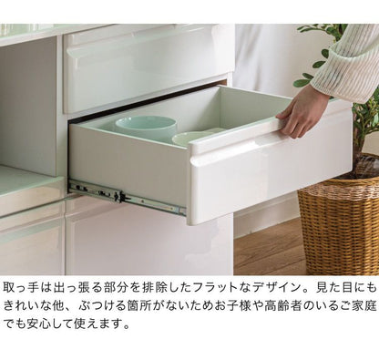 キッチンカウンター 間仕切り 背面化粧 幅120 完成品 国産 大川家具 ホワイト エナメル塗装 北欧 おしゃれ(代引不可)