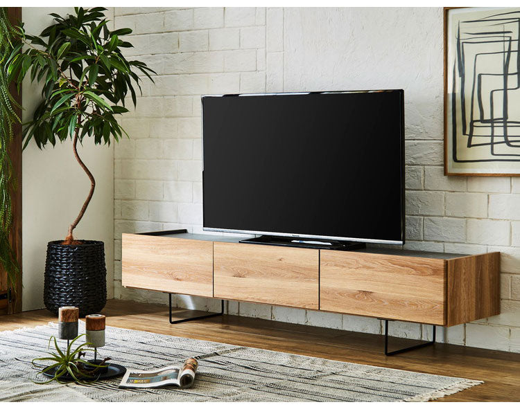 テレビ台 180 脚付き セラミック調天板 木目 完成品 おしゃれ 幅180 日本製 テレビボード ローボード TV台 TVボード(代引不可)