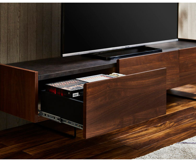 テレビ台 180 脚付き セラミック調天板 木目 完成品 おしゃれ 幅180 日本製 テレビボード ローボード TV台 TVボード(代引不可)