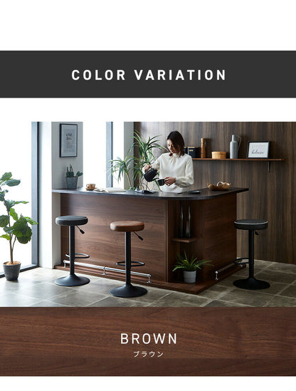 バーカウンター セット 幅90 幅120 L字 石目調 木目 国産 モダン カウンター カウンターテーブル ブラウンナチュラル グレー キッチン 収納 大容量 ハイカウンター(代引不可)