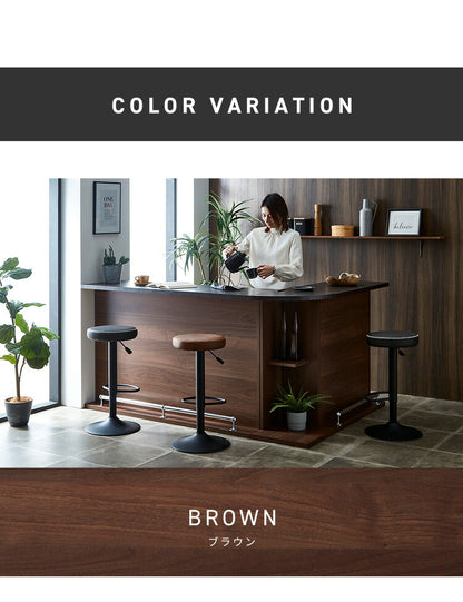 バーカウンター セット 幅90 幅150 L字 石目調 木目 国産 モダン カウンター カウンターテーブル ブラウンナチュラル グレー キッチン 収納 大容量 ハイカウンター(代引不可)