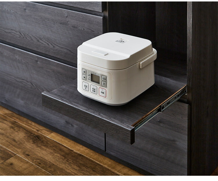 キッチンカウンター 間仕切り 幅120 奥行41 高さ90 ステンレス天板 完成品 セラミック調 グレー 背面化粧 フルオープンレール レンジ台(代引不可)