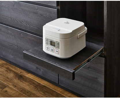 キッチンカウンター 間仕切り 幅90 奥行41 高さ90 ステンレス天板 完成品 セラミック調 グレー 背面化粧 フルオープンレール レンジ台(代引不可)