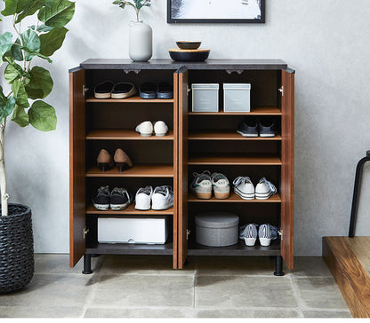 シューズボックス ロータイプ 幅100cm 国産 完成品 奥深 靴箱 下駄箱 シューズラック 玄関 収納 大川家具 おしゃれ 北欧 玄関収納(代引不可)