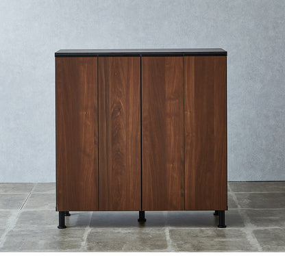 シューズボックス ロータイプ 幅100cm 国産 完成品 奥深 靴箱 下駄箱 シューズラック 玄関 収納 大川家具 おしゃれ 北欧 玄関収納(代引不可)