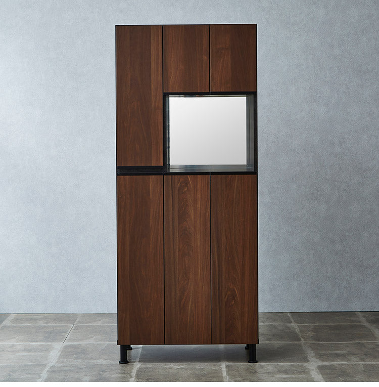 シューズボックス ハイタイプ 幅75cm ミラー付き 国産 完成品 奥深 靴箱 下駄箱 シューズラック 玄関 収納 大川家具 おしゃれ 北欧 玄関収納(代引不可)