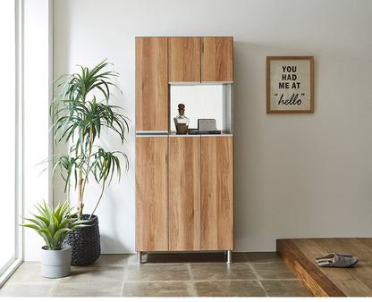 シューズボックス ハイタイプ 幅75cm ミラー付き 国産 完成品 奥深 靴箱 下駄箱 シューズラック 玄関 収納 大川家具 おしゃれ 北欧 玄関収納(代引不可)