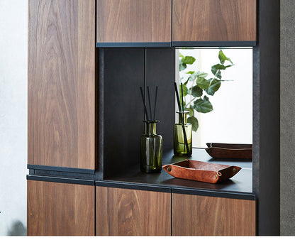 シューズボックス ハイタイプ 幅75cm ミラー付き 国産 完成品 奥深 靴箱 下駄箱 シューズラック 玄関 収納 大川家具 おしゃれ 北欧 玄関収納(代引不可)